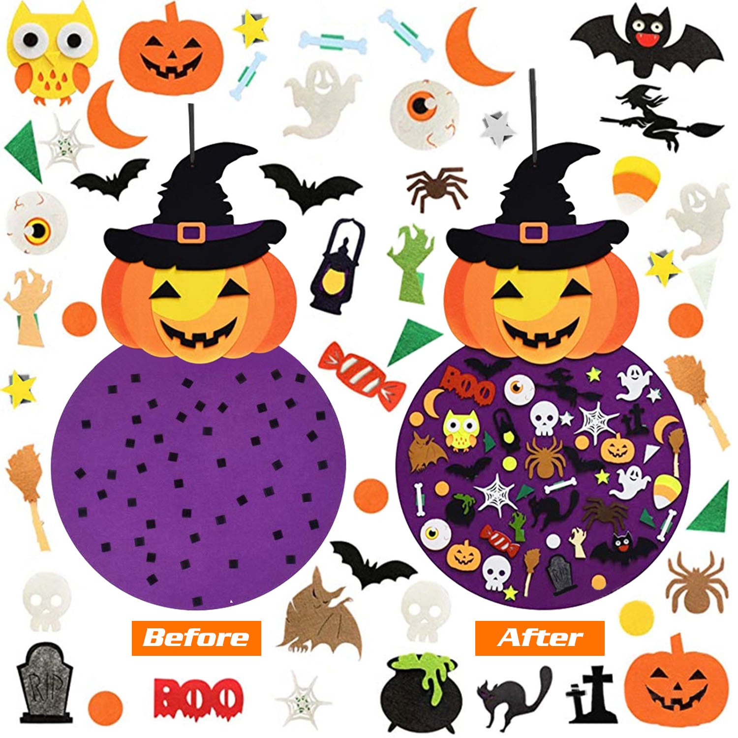 51-Pieces: Felt Pumpkin Witch Hanging Décor Buy Cheap Great Deals