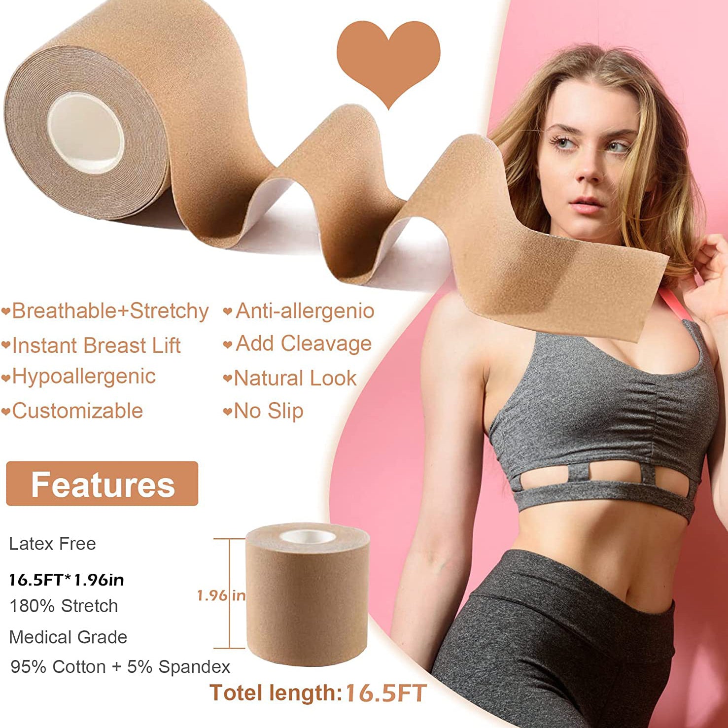 Breast Lift Tape for A-E Cup Large Breast, Breathable Push Up Tape Cheap Sale Sast