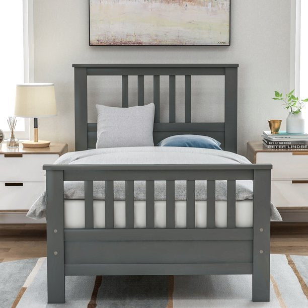 Solid Wood Platform Bed and Kids Room Headboard Cheap Sale Newest