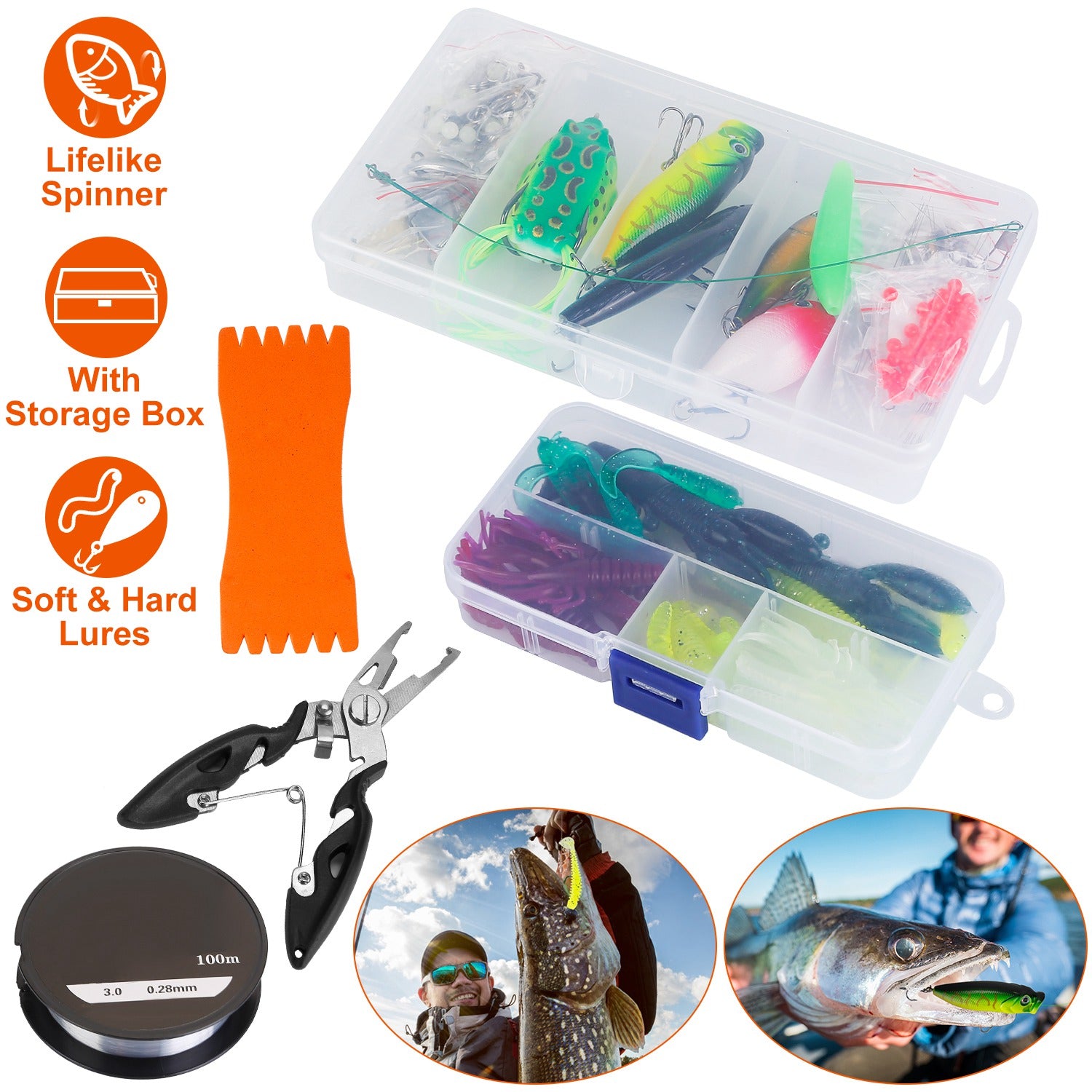 383-Piece: Fishing Lures Tackle Box Big Sale Sale Online