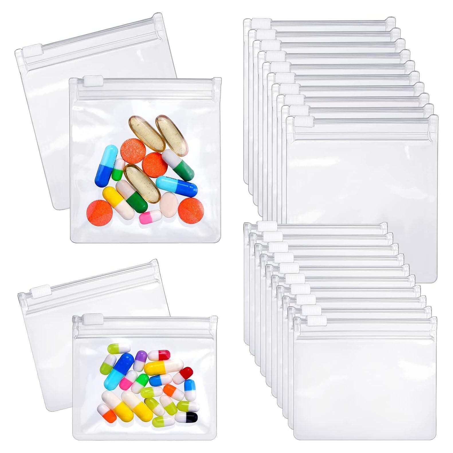 24-Piece: Zippered Pill Pouch Bags Store Cheap Online