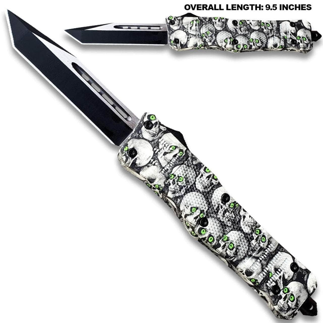 3D Skull with Black & White Zombie Tanto Blade OTF Knife OTFL-12TSK Outlet Geniue Stockist