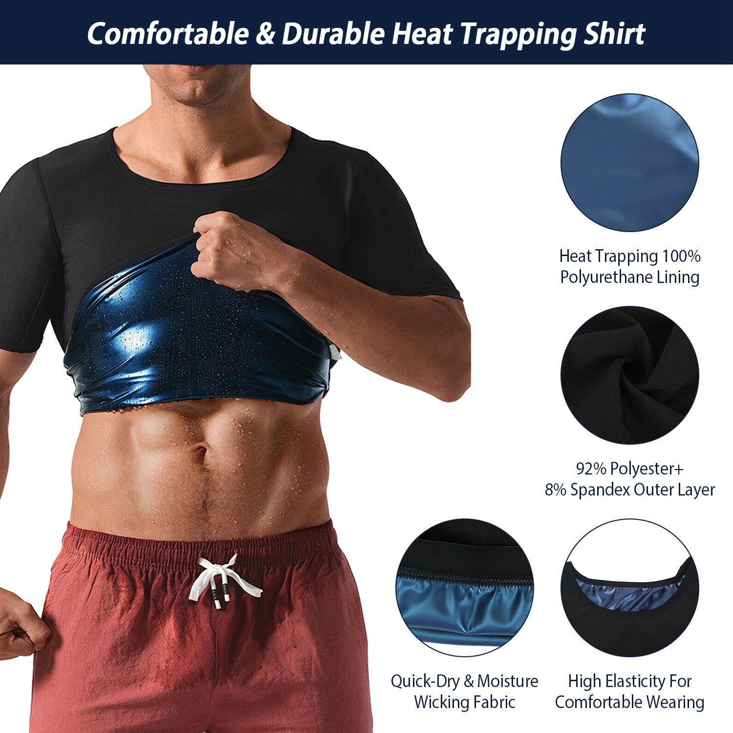 Men's Heat Trapping Body Shaper Shirt Free Shipping Deals