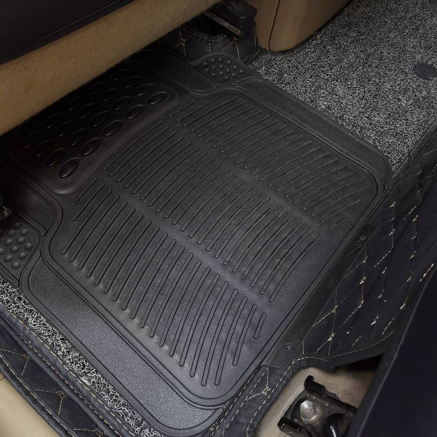 4-Pieces: Heavy Duty PVC Rubber Automotive Floor Mats with Trimmable Design Cheap Sale Sale