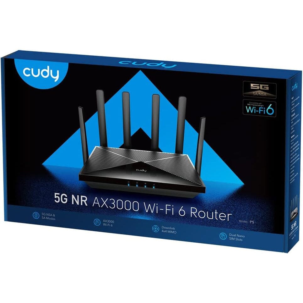 Cudy New 5G NR SA NSA AX3000 WiFi 6 CPE Router, AX3000 Dual SIM 5G Cellular Router  (Refurbished) Buy Cheap Best Pices