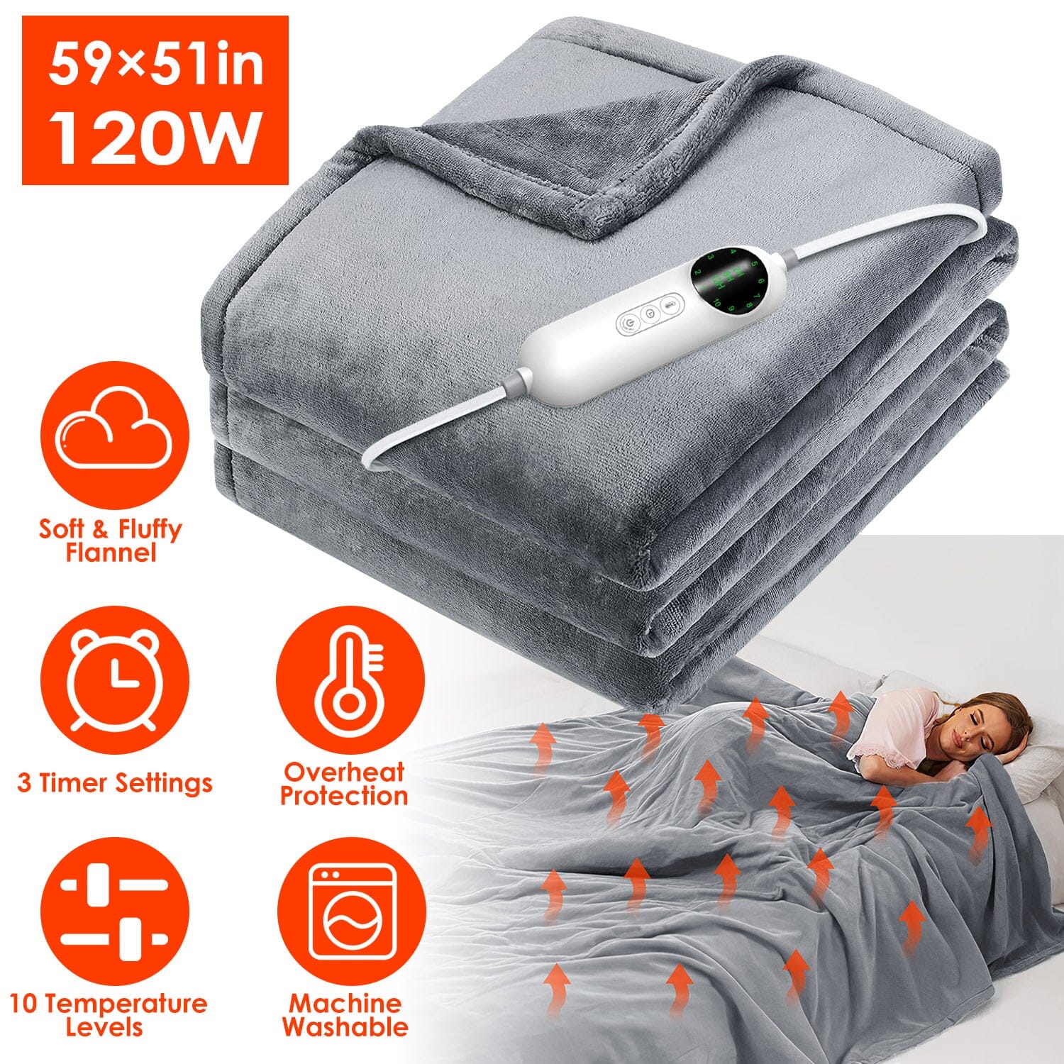 Electric Heated Throw Flannel Heated Blanket Reliable Sale Online