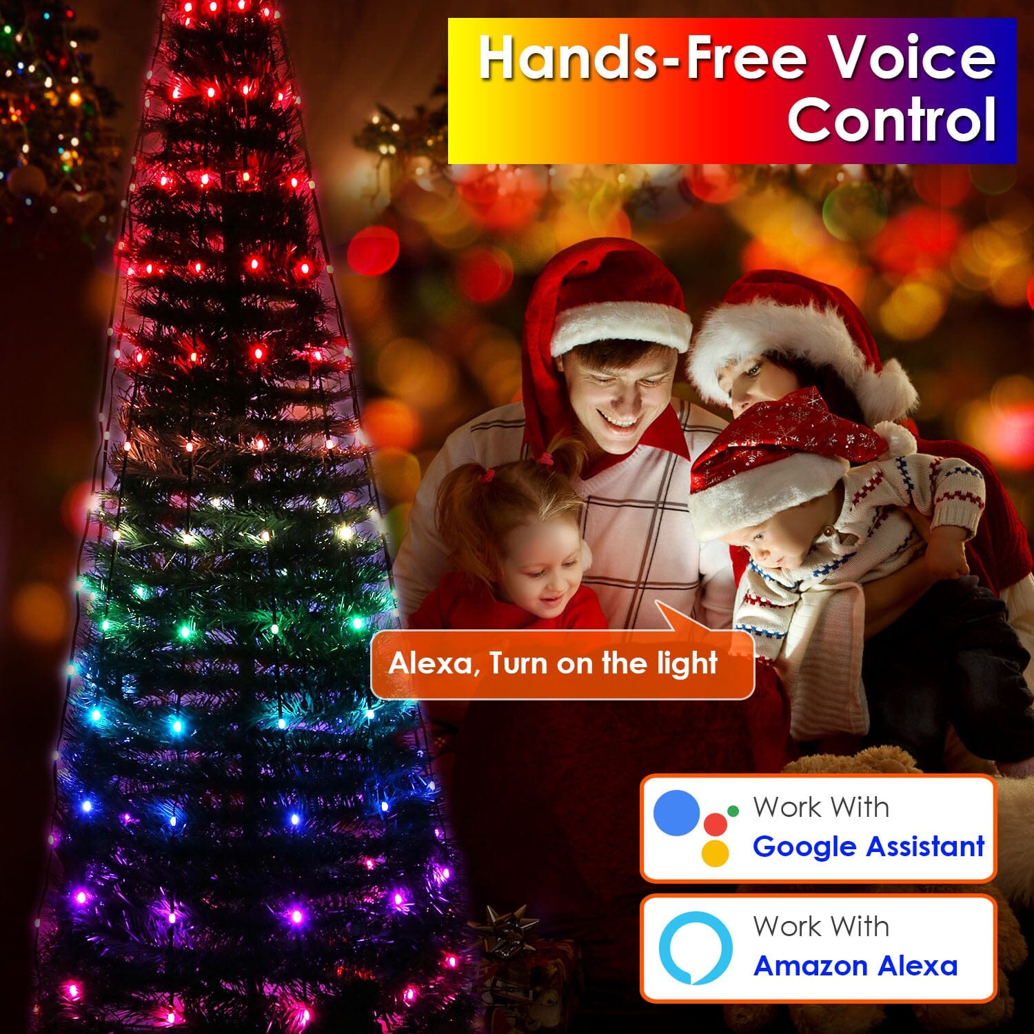 LED Lights Collapsible Christmas Tree Light with Remote App Control High Quality Cheap Pice