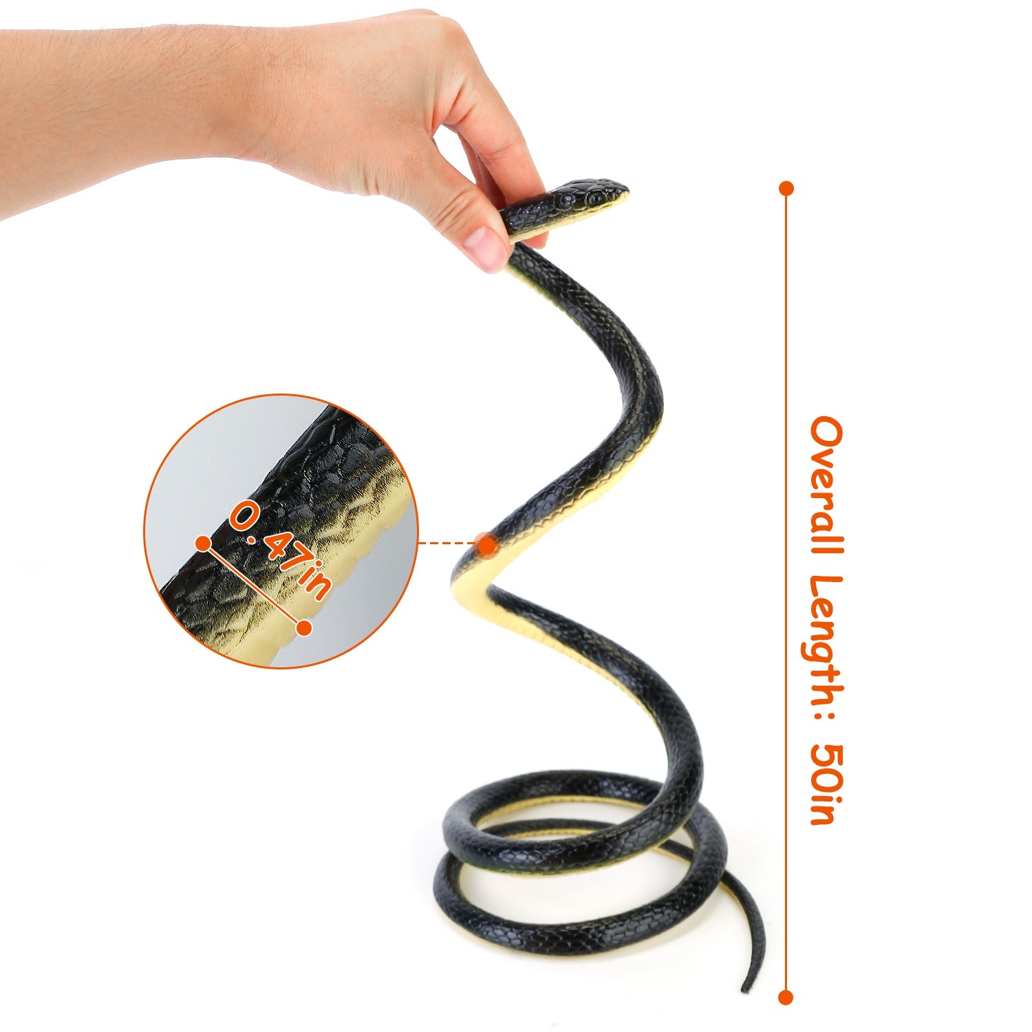 2-Piece: 50 Long Realistic Rubber Snakes Buy Cheap Outlet