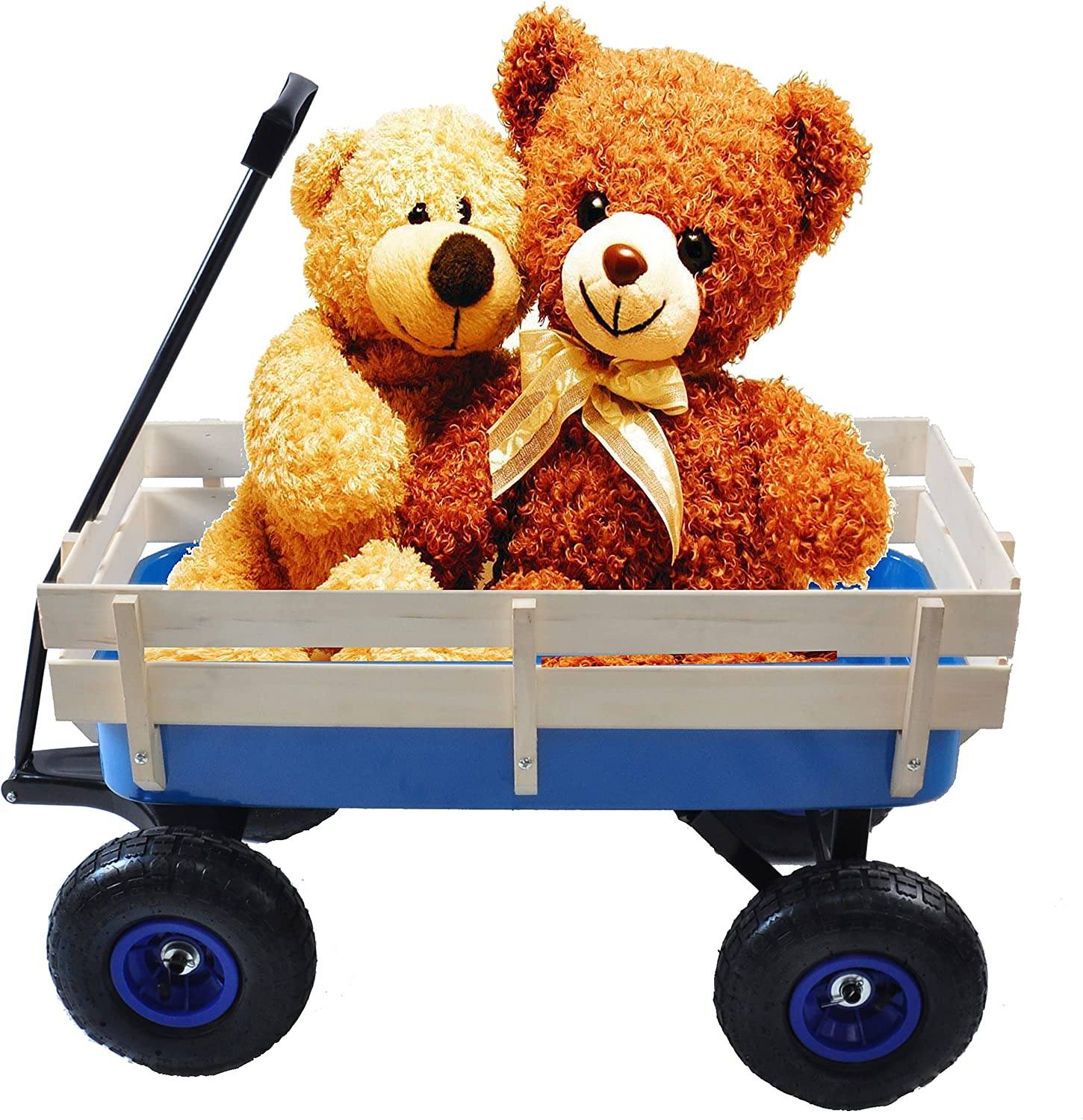 Children Outdoor Wagon All Terrain Pulling with Wood Railing Air Tires Cheap Sale Manchester Great Sale