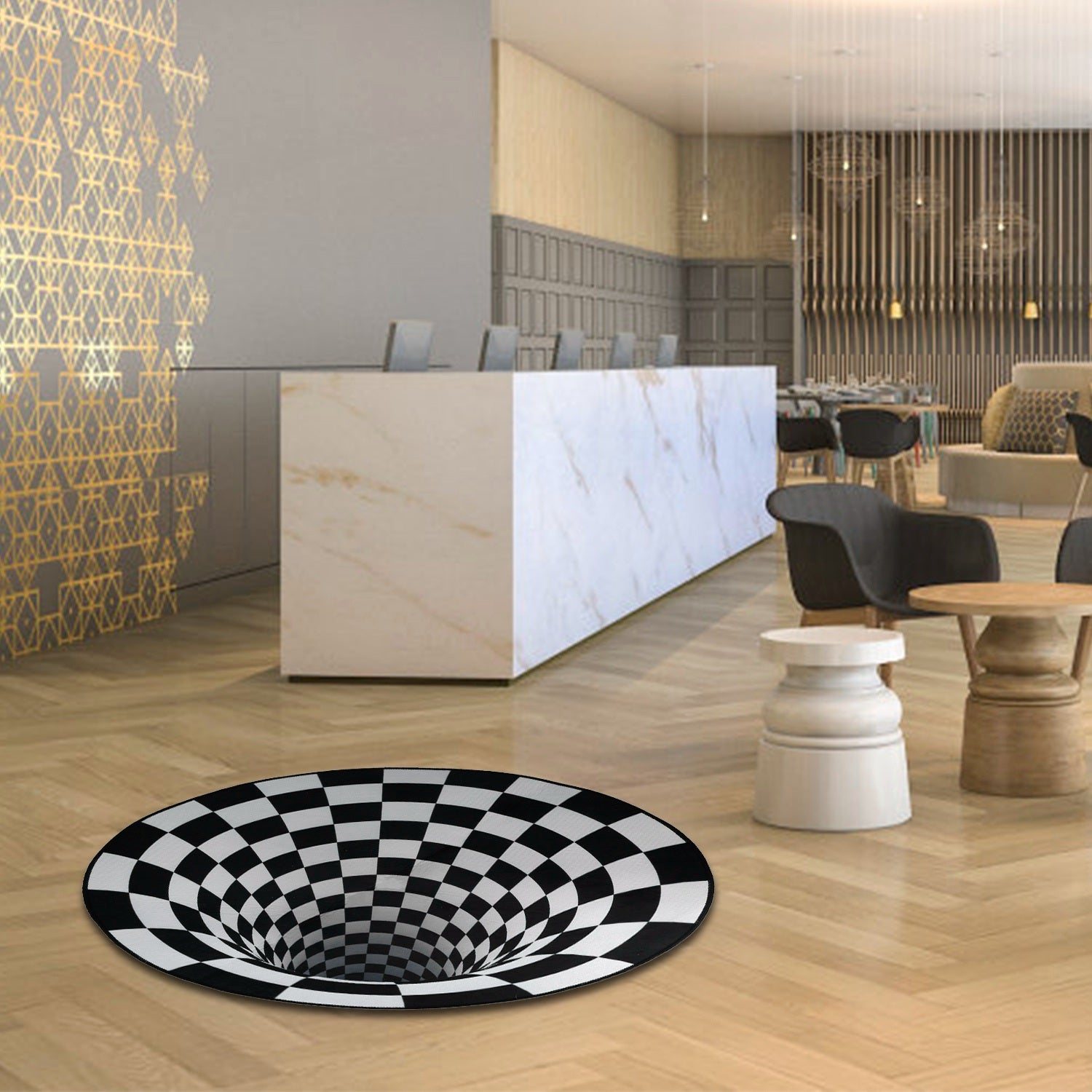 3D Visual Floor Area Anti-Slip Mat Cheap Low Cost