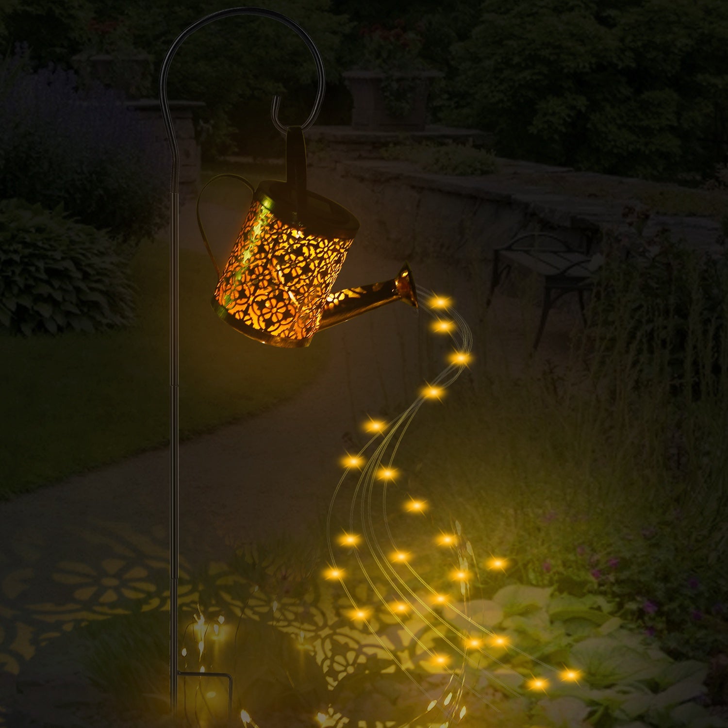 Solar Watering Can Powdered String Light Stake Outlet Locations Cheap Online