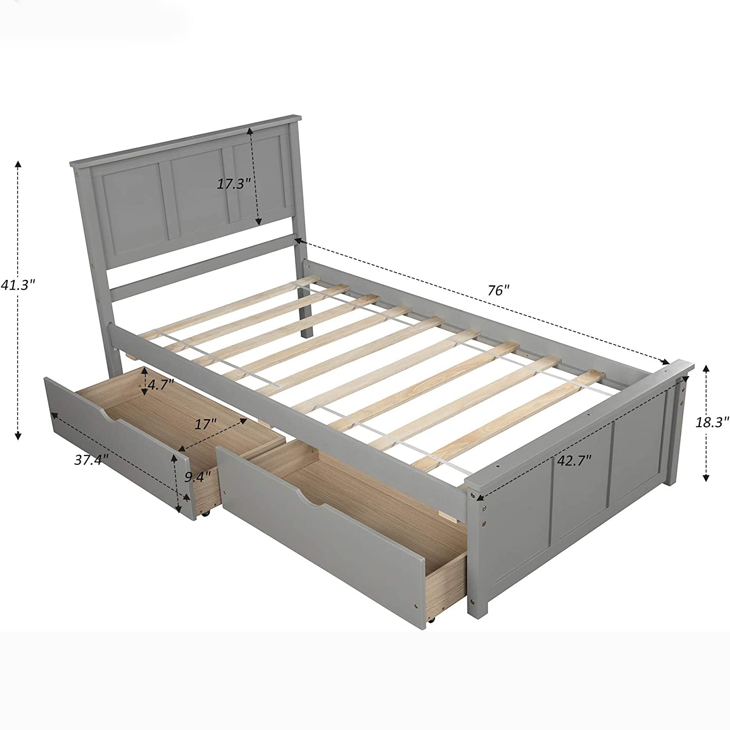 Twin Size Platform Bed with Two Drawers Buy Cheap 2025