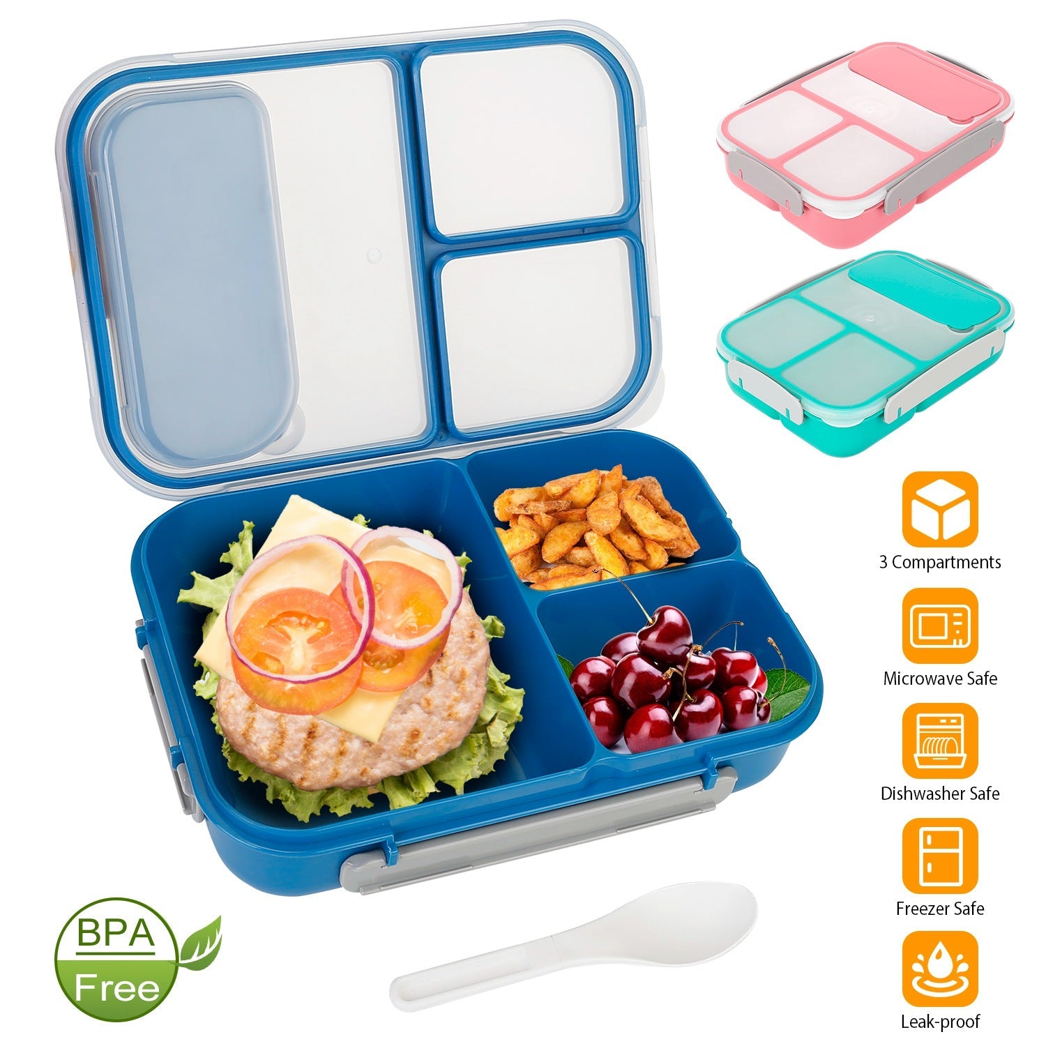 Bento Box Portable Lunch Box Picnic Food Storage with 3 Compartments Cheap Sale Comfortable