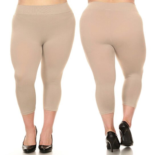 2-Pack: Plus Size Women's Ultra-Soft High Waisted Capri Leggings Sale Visit