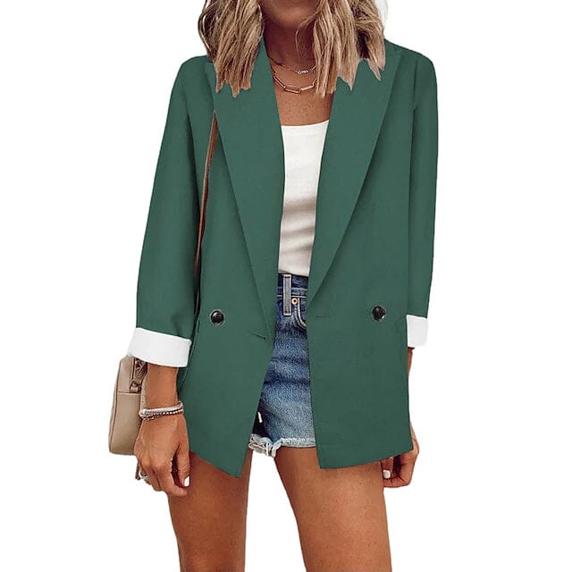 Women's Basic Double Breasted Solid Colored Blazer Sale With Paypal