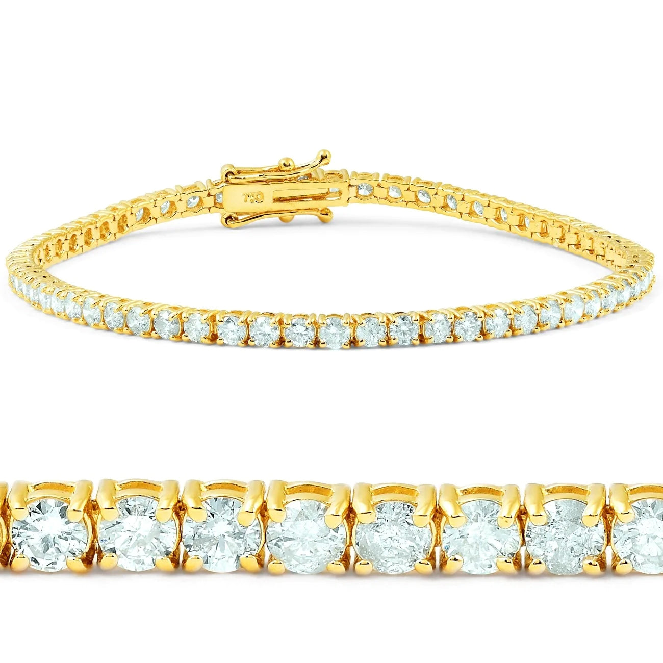 14K Yellow Gold Diamond 3mm Tennis Bracelet and Necklace Free Shipping Nicekicks