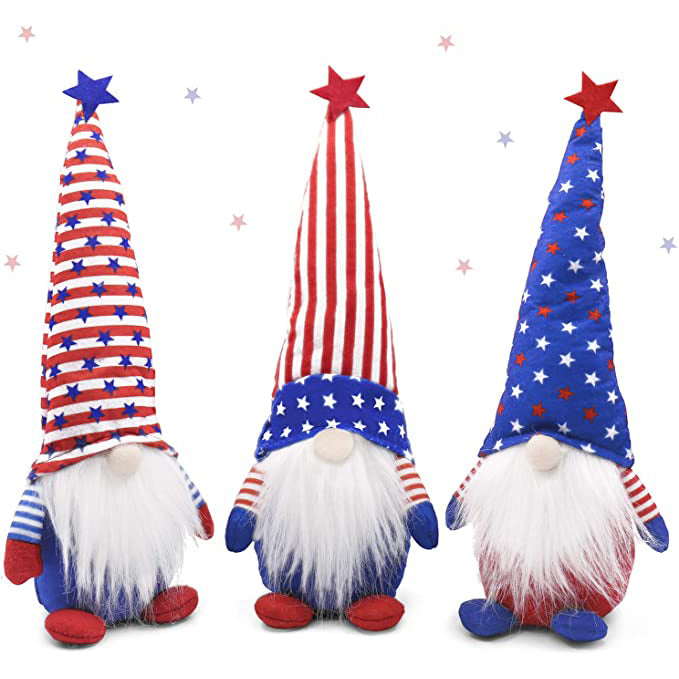 3-Piece Set: Patriotic Gnome Plush Standing Statues Pick A Best Sale Online