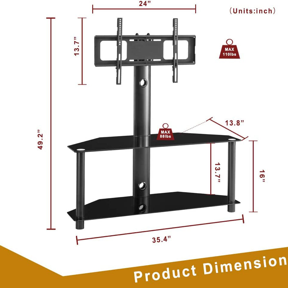 Multifunctional Tempered Glass Metal Frame Floor TV Stand Buy Cheap 2025