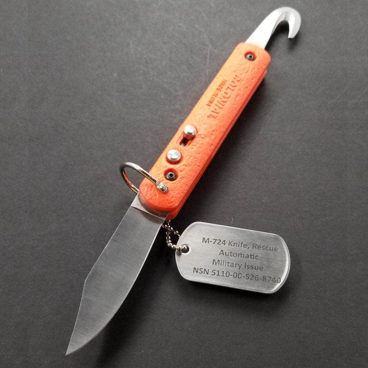 Colonial M-724 Orange Paratrooper Automatic Knife, 2.78 Blade, Orange Handle Cheap Pice Wholesale