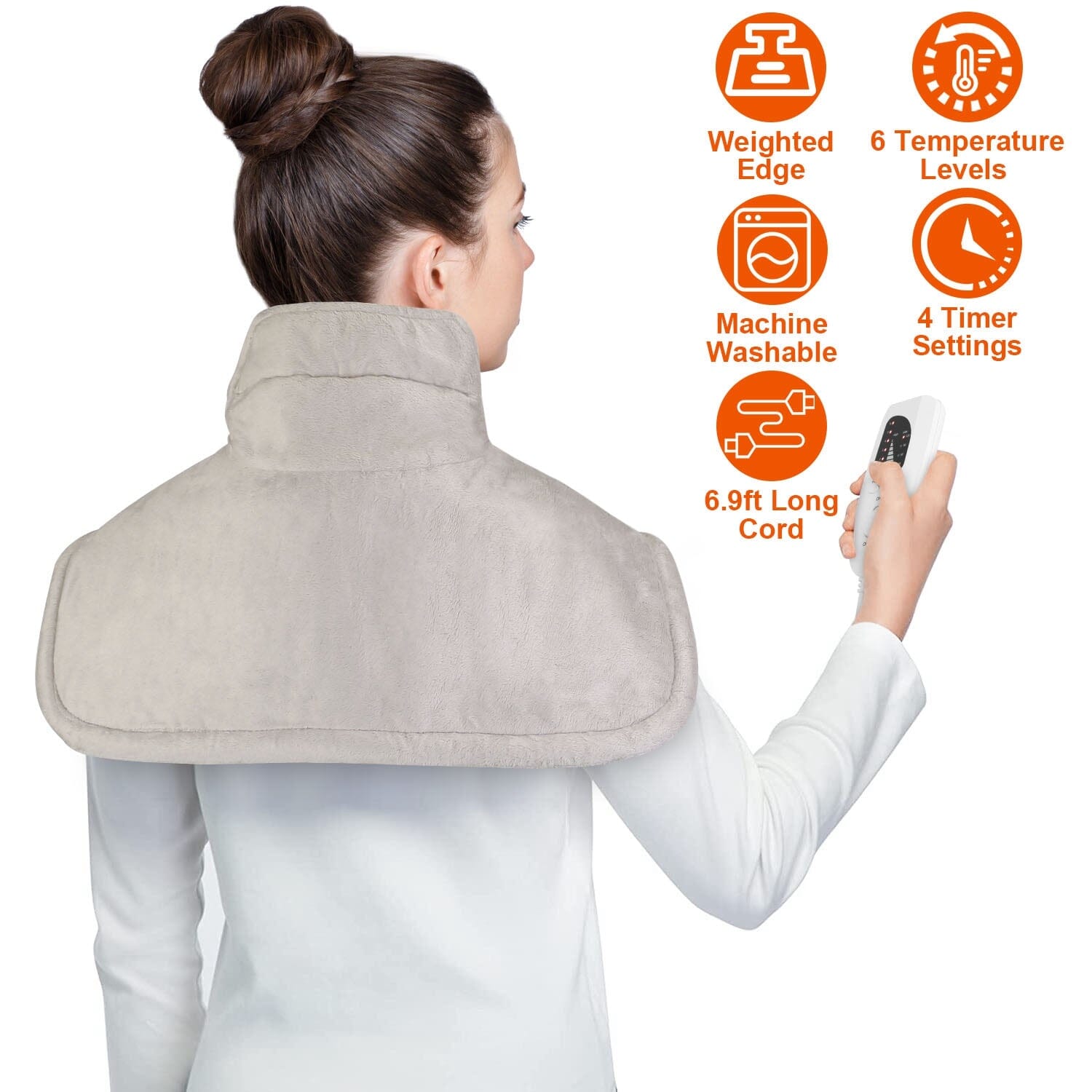 Large Weighted Heating Pad for Neck and Shoulders Sale 100% Guaranteed