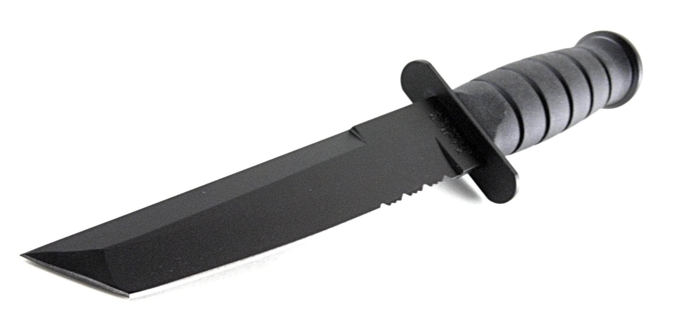 KA-BAR Tanto Fighting Knife, 8 Combo Blade, Kraton G Handle, Kydex Sheath - 1245 Outlet Pices