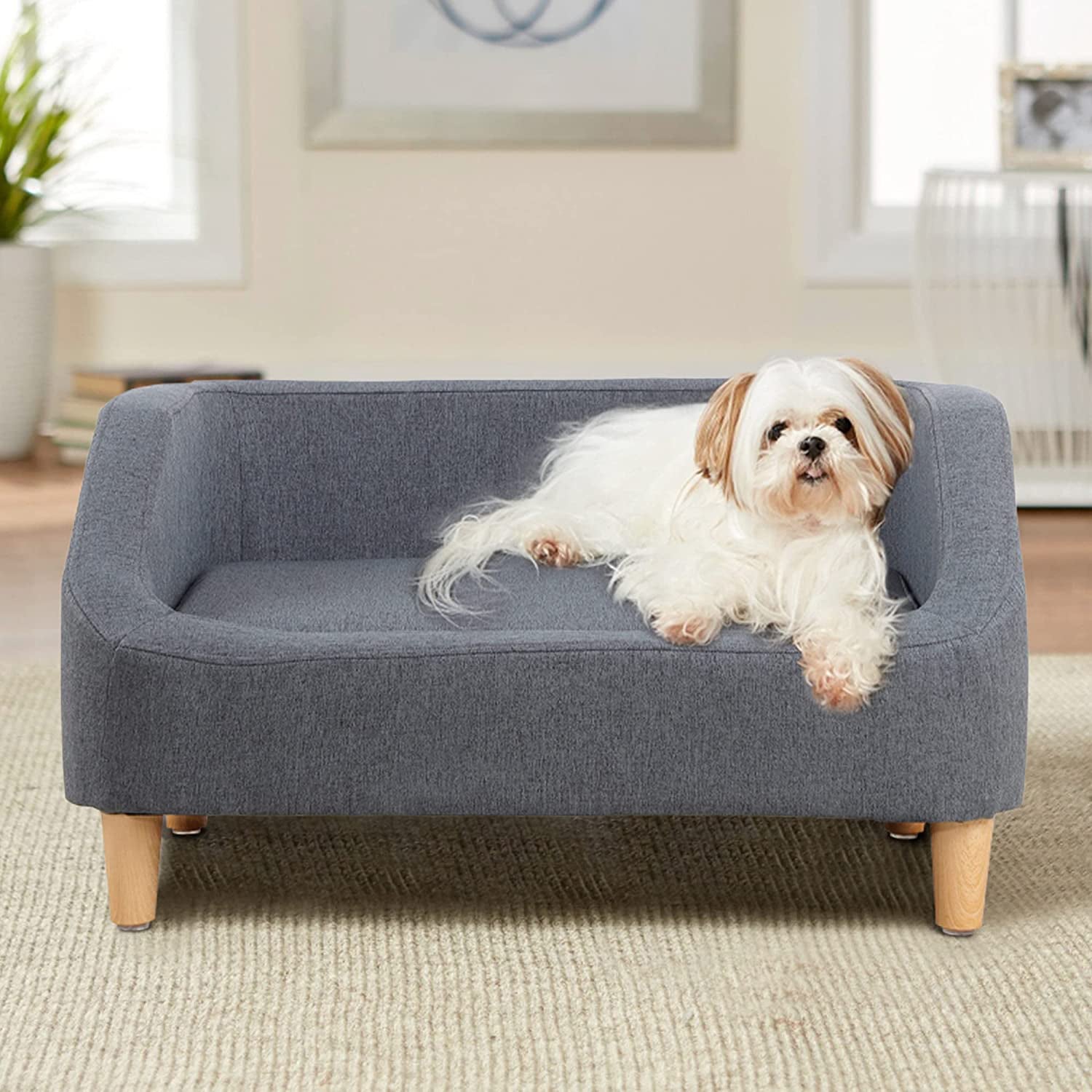 Dog Rectangular Sofa with Removable Cushion and Wooden Feet Visit Sale Online