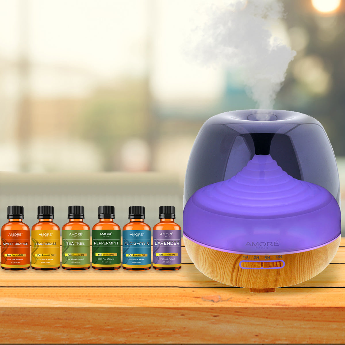 7-Piece: Premium Ultrasonic Aromatherapy Cool Mist Humidifier Diffuser with Essential Oil Gift Set Discount Visit New