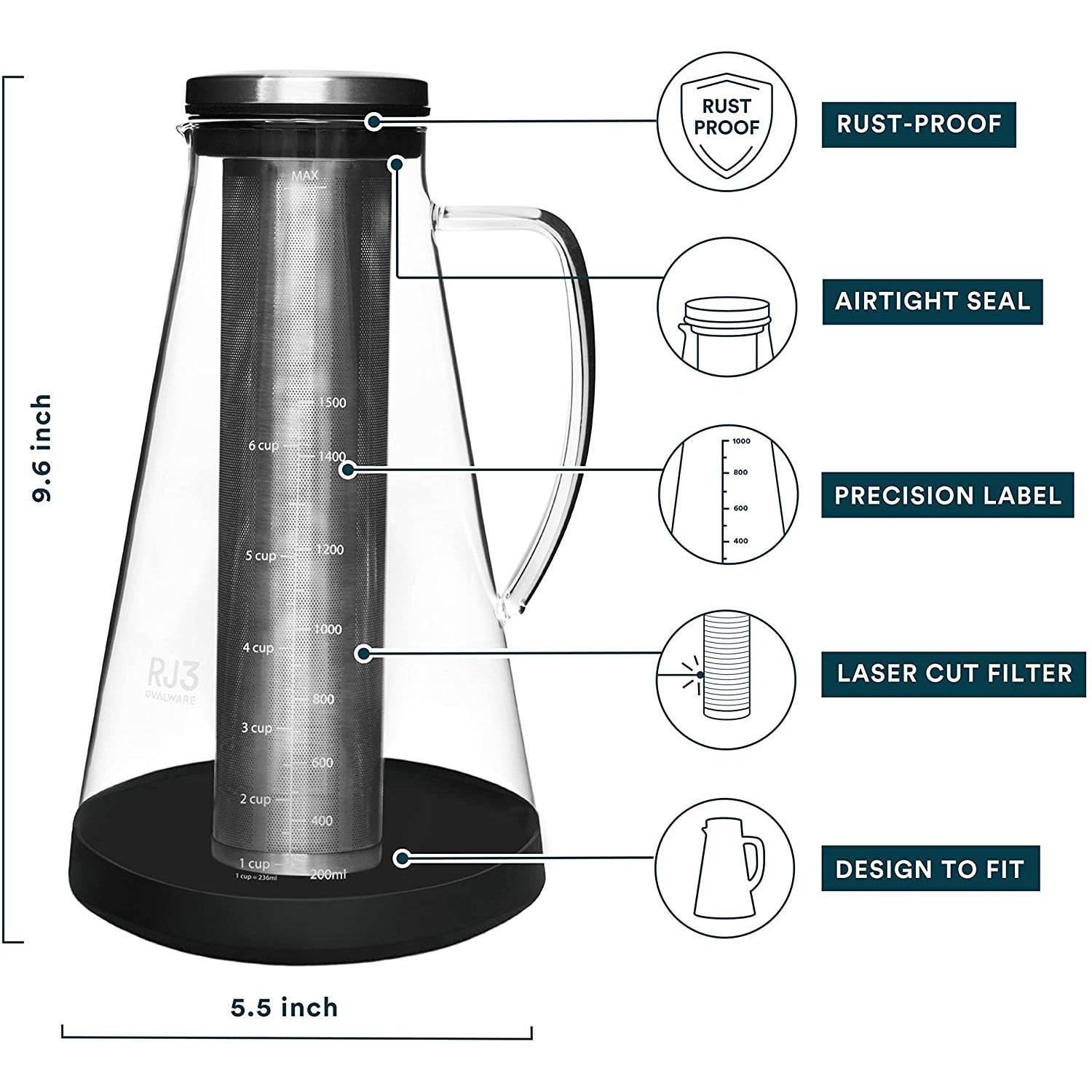 Ovalware Cold Brew Iced Coffee Maker Outlet Pices