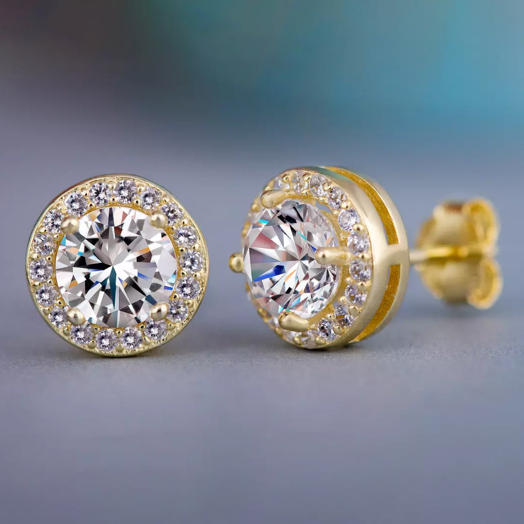 Halo Diamond Stud Earrings Sale 100% Guaranteed