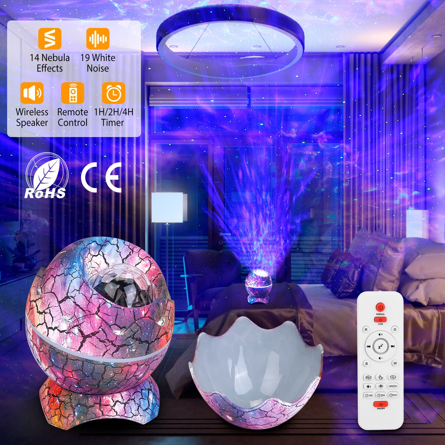 Star Project Lamp Galaxy Light Dinosaur Egg with Wireless Speaker and Remote Control Shop For Cheap Pice