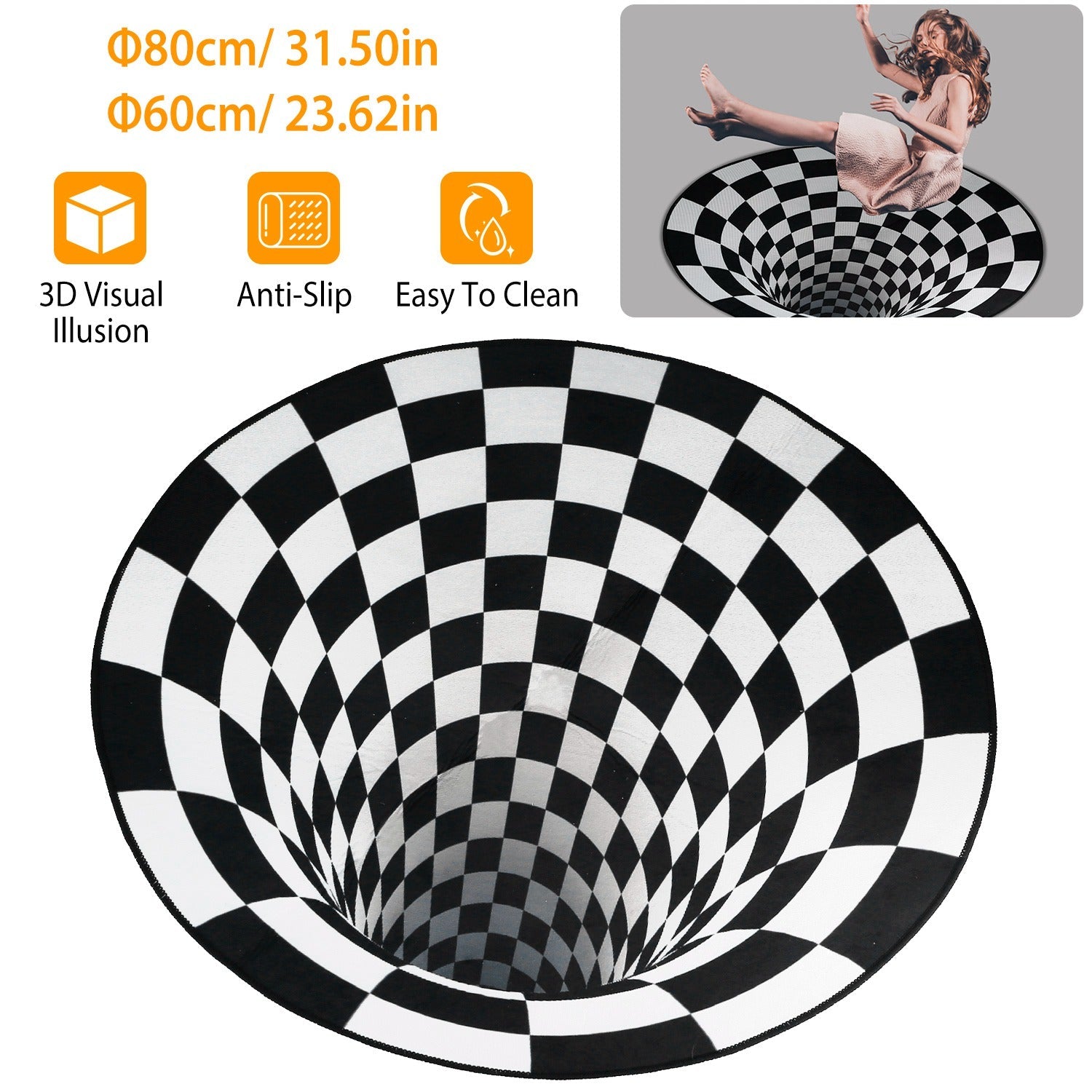 3D Visual Floor Area Anti-Slip Mat Cheap Low Cost