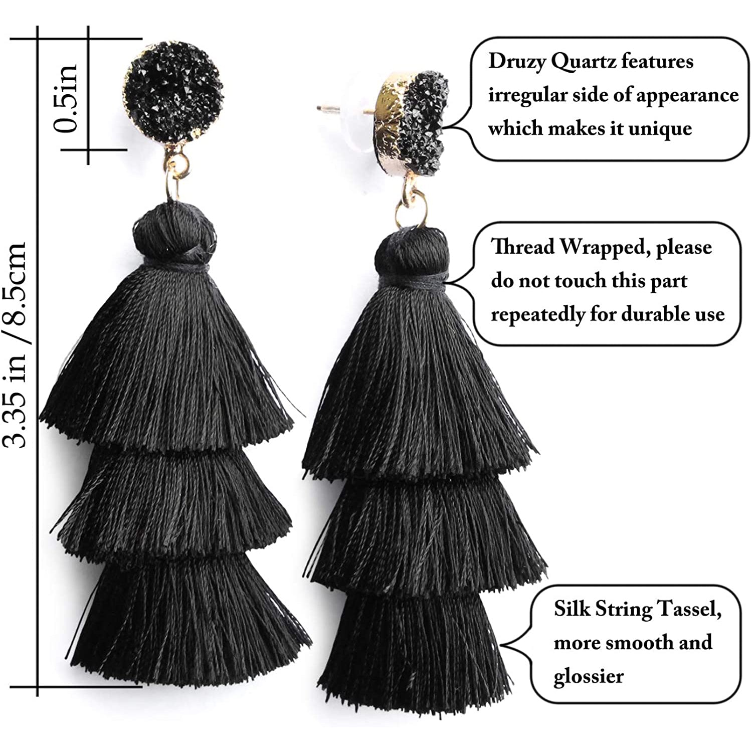 Me&Hz Colorful Layered Tassel Earrings Discount The Cheapest