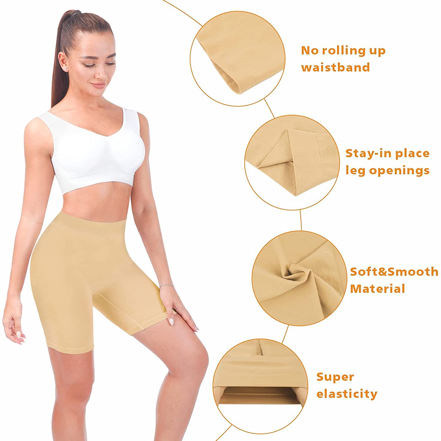 3-Pack: Slip Shorts for Women Under Dress, Comfortable Smooth Yoga Shorts Sale Low Pice Fee Shipping