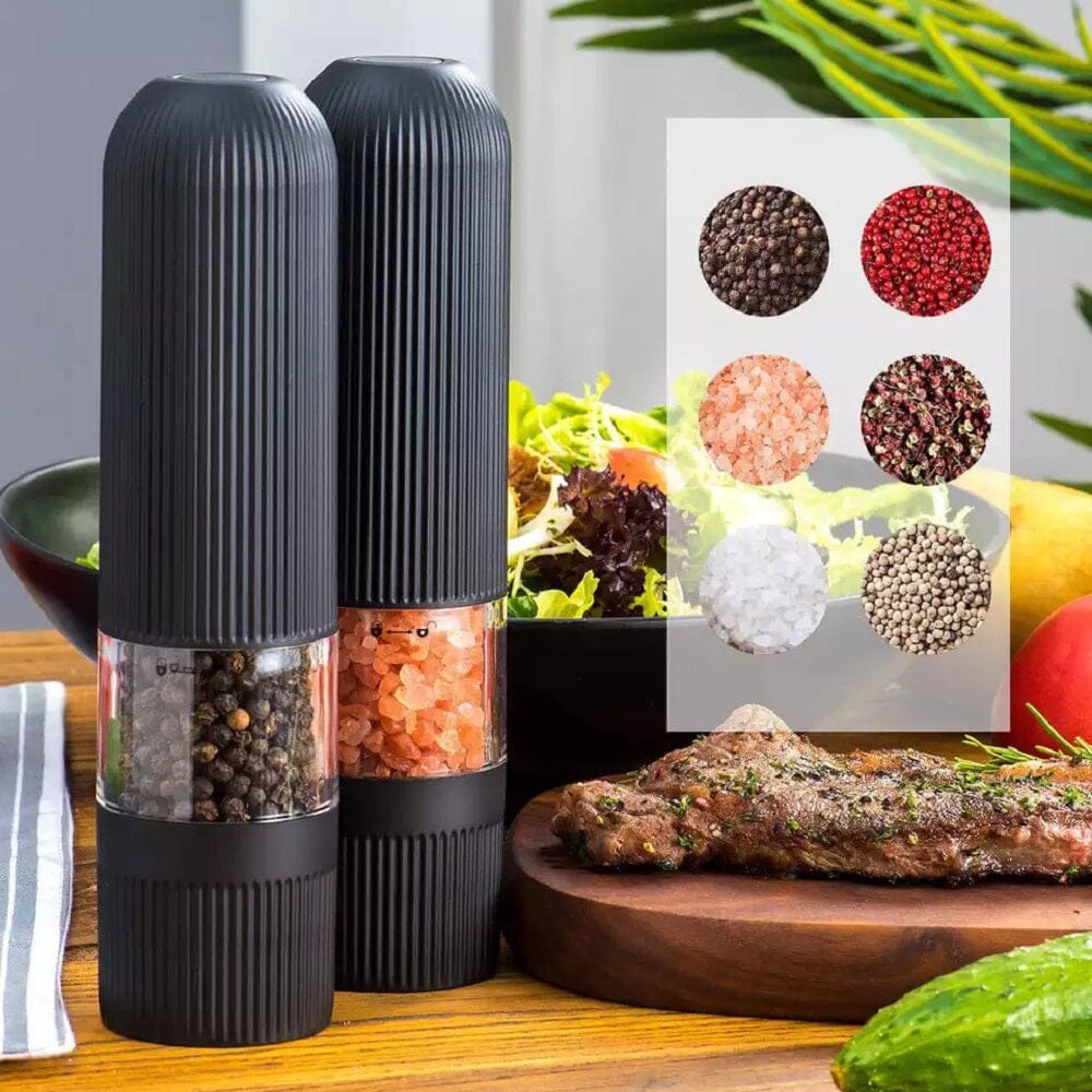 2-Pack: Nuvita Black and White Electric Salt and Pepper Grinder Soft Feel Outlet Largest Supplier