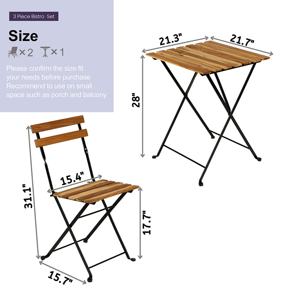 3-Piece: Patio Dining Table Chairs Set 2025 New Sale Online