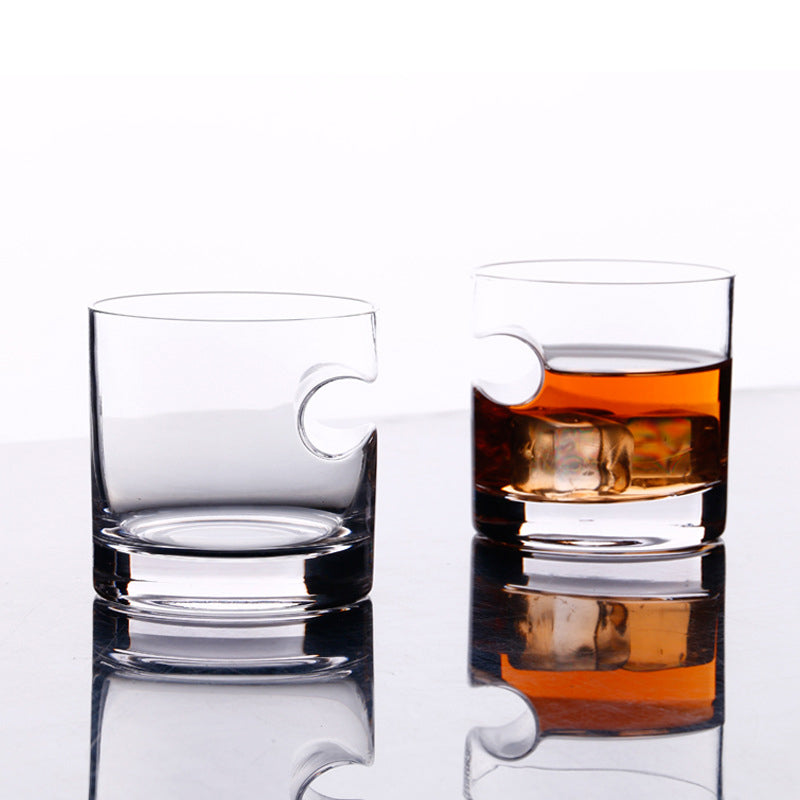 3-Piece Set: Cigar-Holding Whiskey Glasses with Cigar Cutter Cheap Perfect