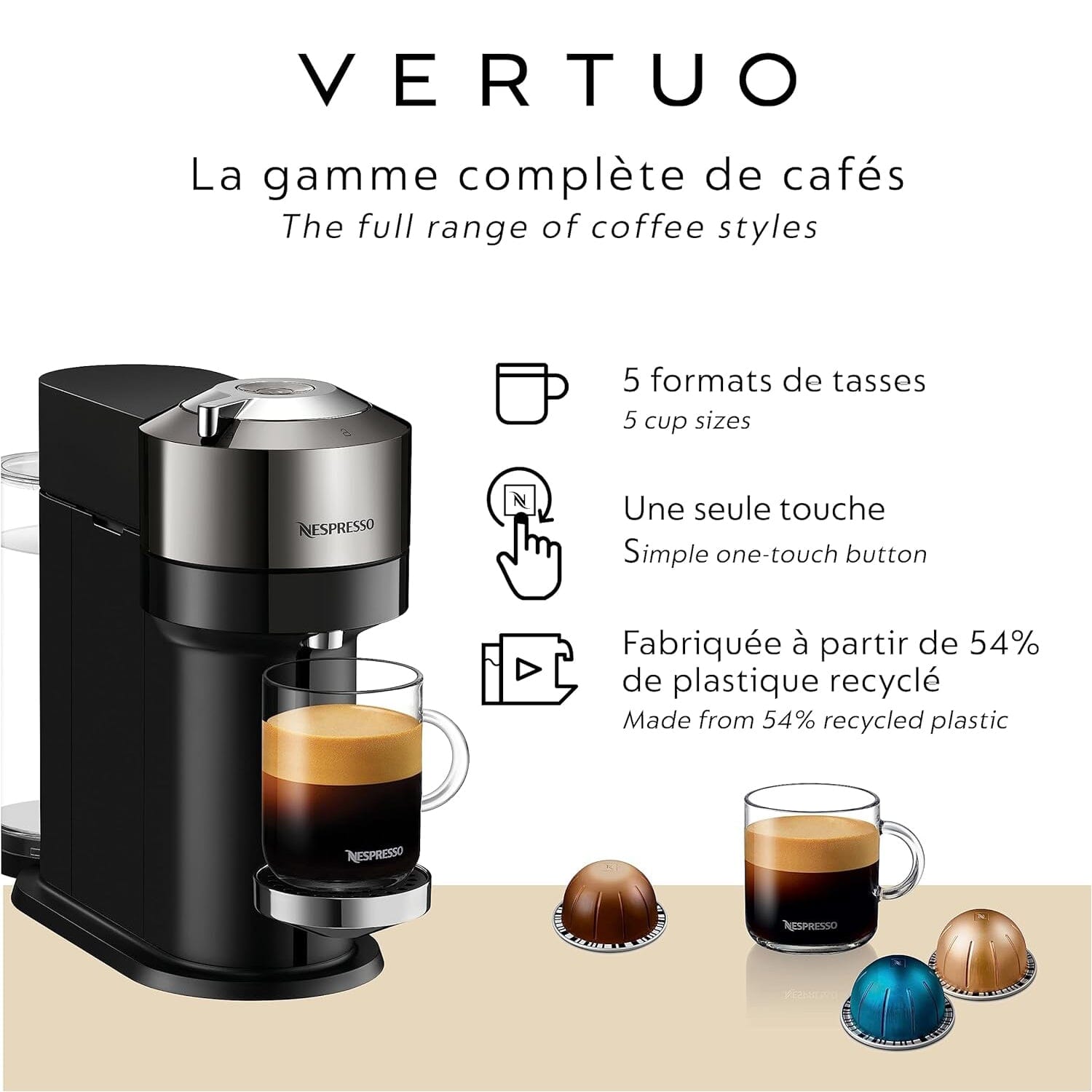 Breville Nespresso Vertuo Next Coffee and Espresso Machine  (Refurbished) Good Selling Sale Online