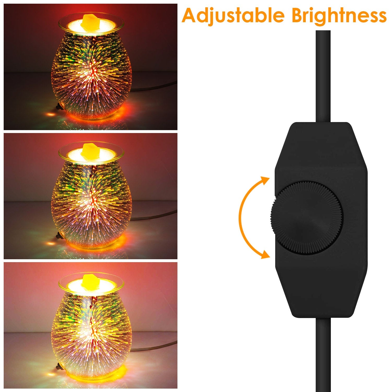 3D Fireworks Glass Wax Warmer Electric Wax Burner Night Lamp Big Sale Cheap Online