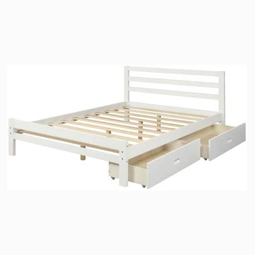 Full Platform Bed Frame with Two Storage Drawers Countdown Package Online