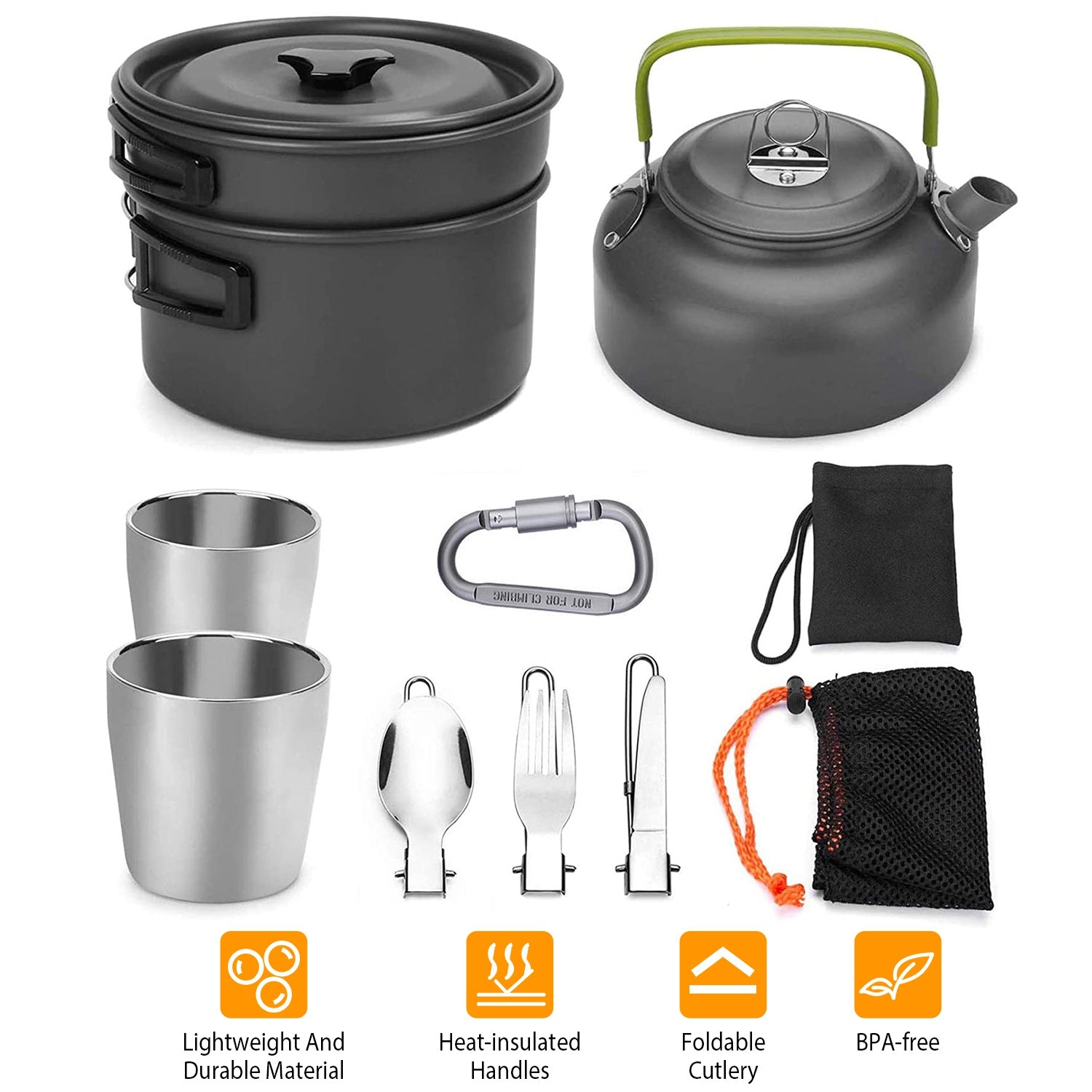 12-Pieces: Camping Cookware Set Shop Offer Online