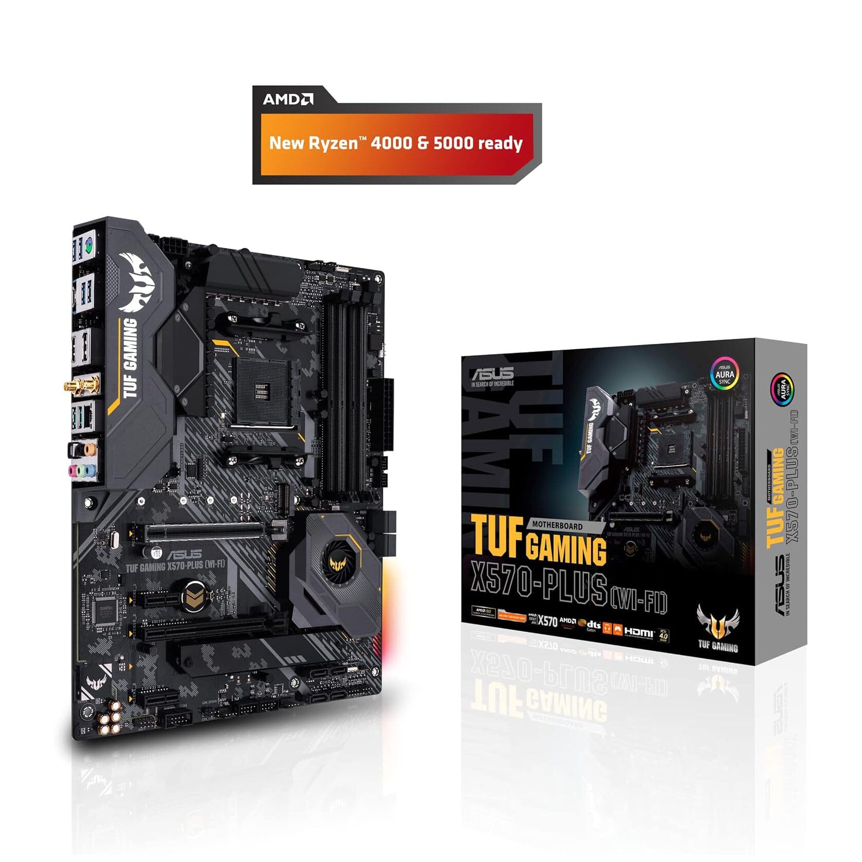 ASUS AM4 TUF Gaming X570-Plus Wi-Fi Zen 3 Ryzen 5000 and 3rd Gen Ryzen ATX Motherboard  (Refurbished) Outlet Cheap Quality