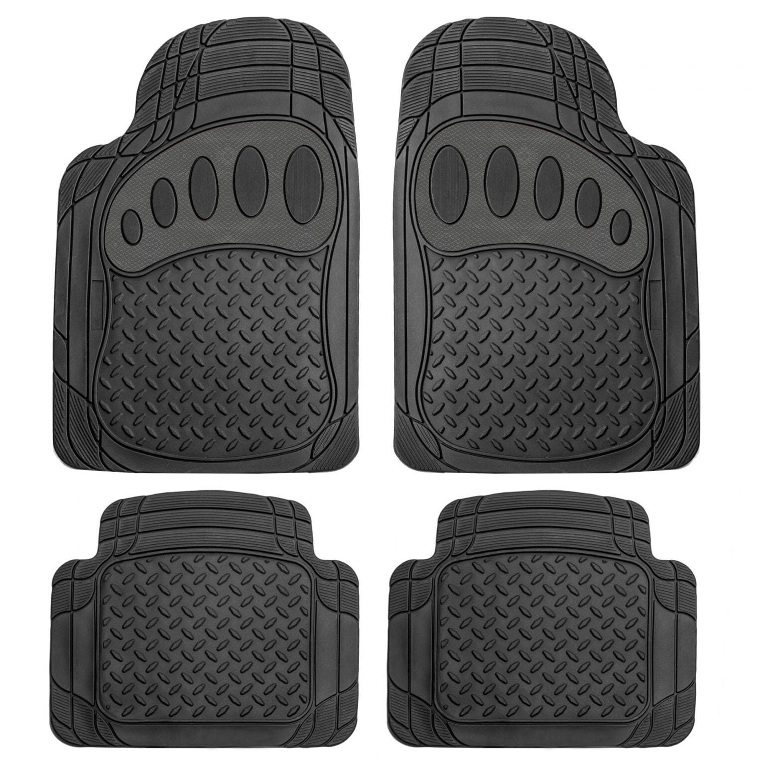 4-Piece Set: Trimmable ClimaProof Non-Slip Rubber Floor Mats With Footprint Design Best Seller For Sale