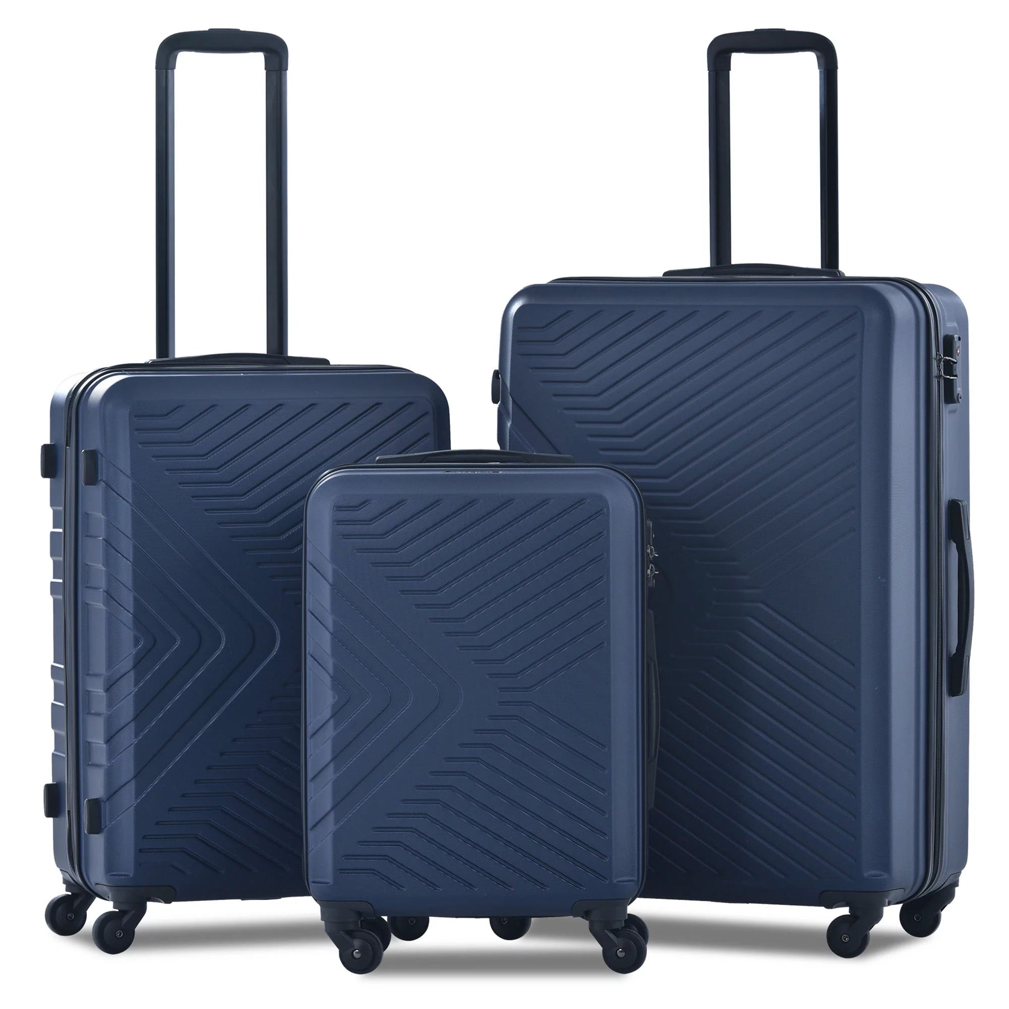 3-Piece Set: Hardshell Lightweight Suitcase with TSA Lock Spinner Wheels Free Shipping Clearance