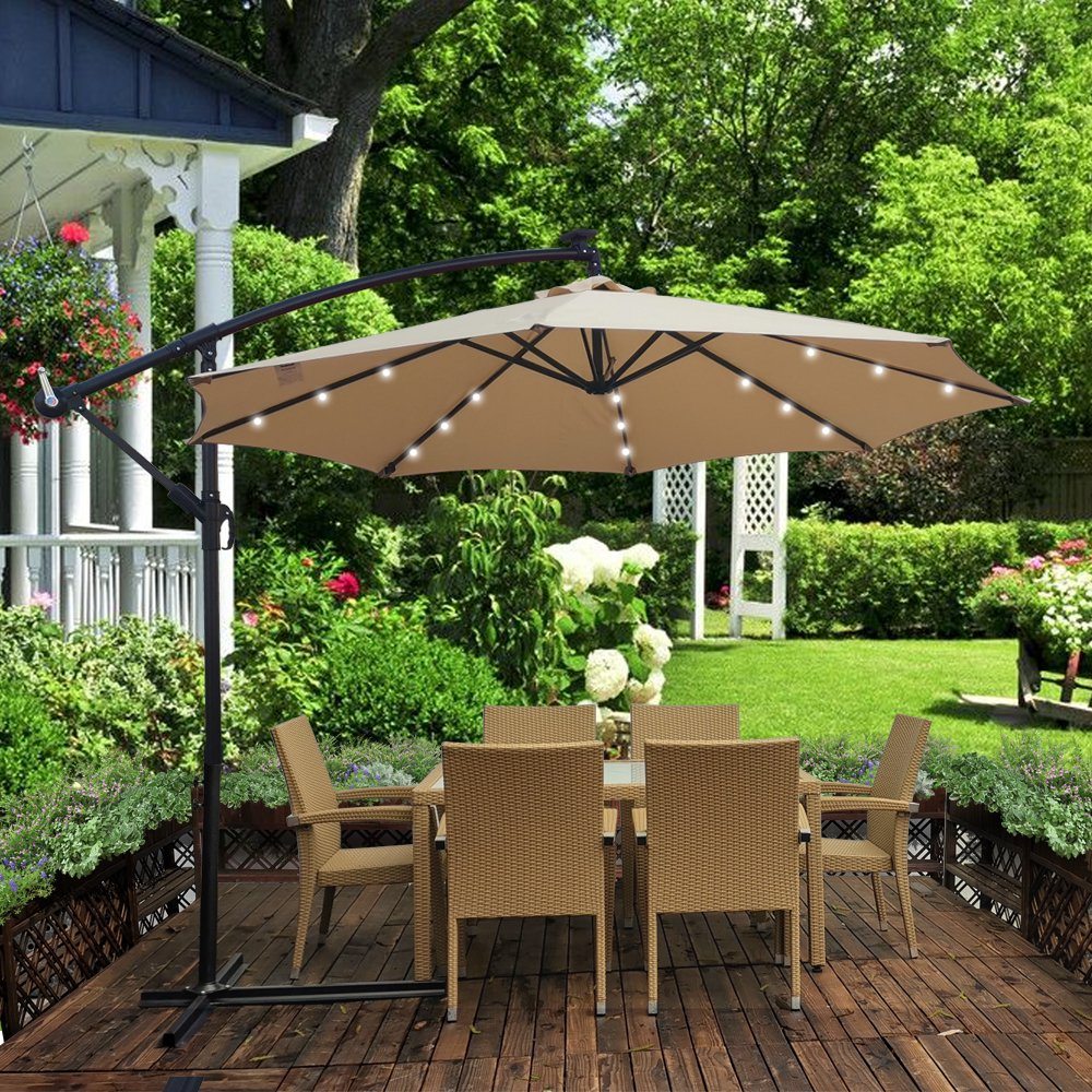 10ft Solar-Powered Patio Umbrella Best Pices Cheap Pice