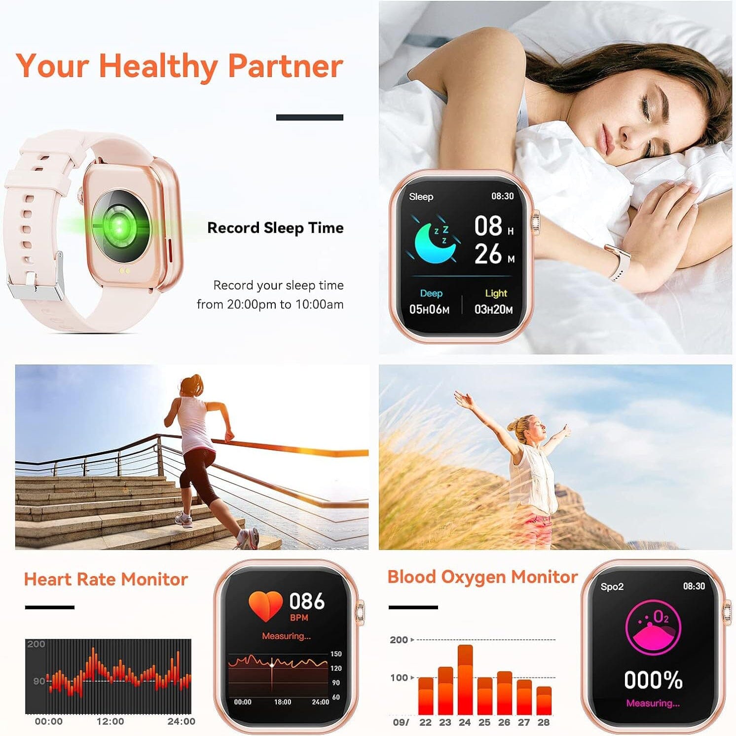 Smartwatch Sport Mode Pink  (Refurbished) Sale Low Pice