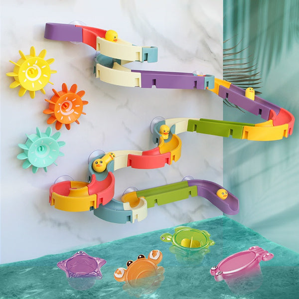 Baby Bath Toys DIY Marble Race Run Assembling Track Fashionable