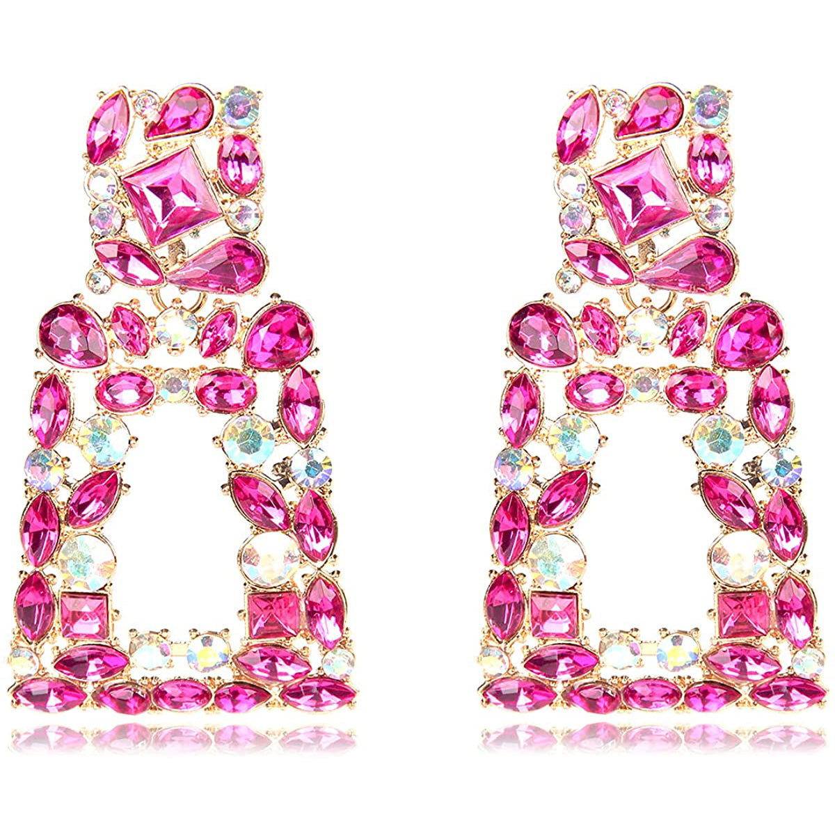 Women's Rhinestone Rectangle Drop Earrings Cheap Pice Store