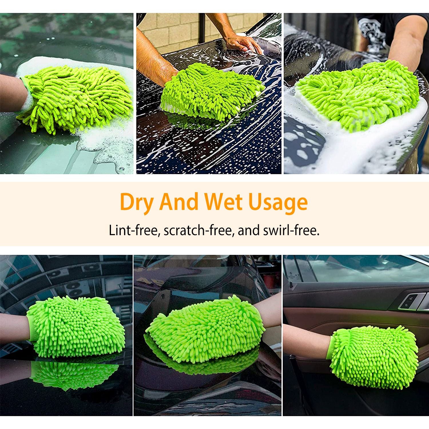 2-Pack: Car Wash Mitt Car Washing Gloves Clearance Low Pice