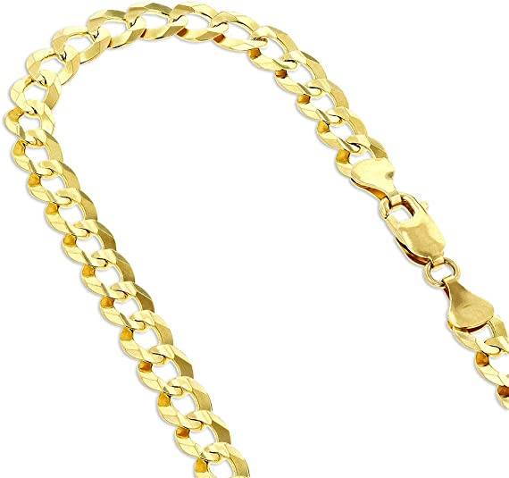 10K Genuine Solid Yellow Gold Cuban Necklace Chain Discount Get To Buy