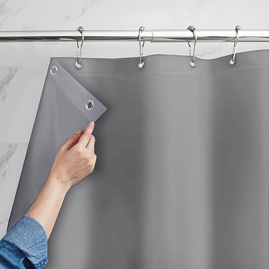 Mildew Resistant Heavyweight Vinyl Shower Curtain Liner with Magnets Metal Grommets For Sale Finishline